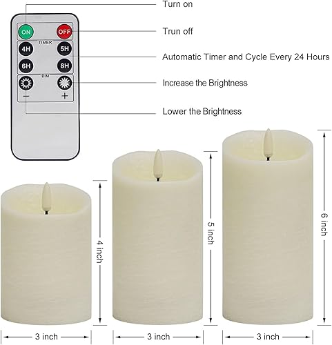 Miniatura 161 de Angelloong Velas parpadeantes de cristal transparente, sin llama, funcionan con control remoto y baterías, velas LED con temporizador, románticas