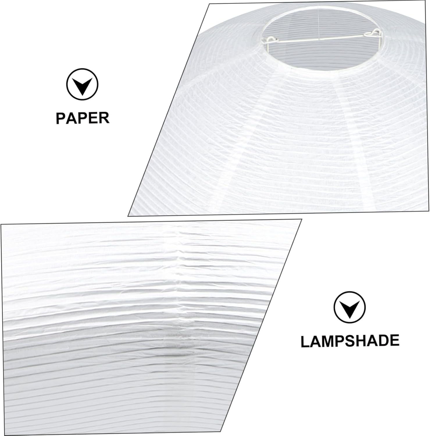 Uonlytech Paper Shades Paper Pendant Lampshade Round Chandelier Lamp Shade Japanese Light Cover Replacement Lantern for Living Room Pendant Lamp Cover White