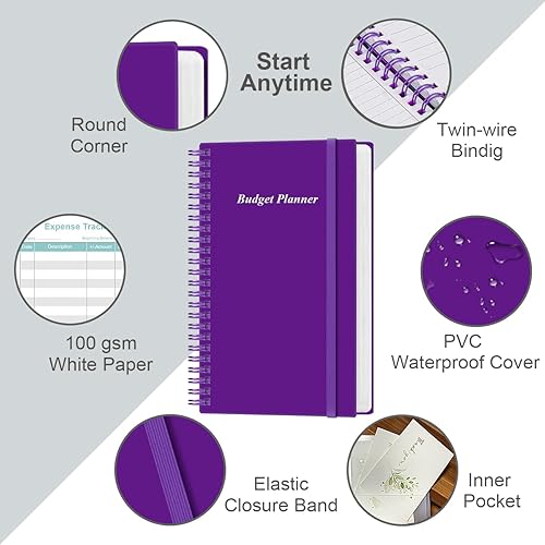 Miniatura 2 de Planificador de presupuesto  Rastreador de presupuesto de gastos A6, libro de presupuesto para libro mayor, organizador de dinero para cartera, 3.75