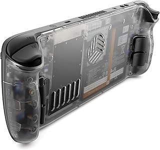 JSAUX Transparent Back Plate Vents Version for Steam Deck LCD, DIY Clear Replacement Back Shell Case Compatible for Steam ...