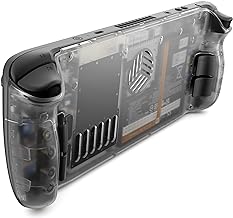 JSAUX Transparent Back Plate Vents Version Compatible for Steam Deck, DIY Clear Edition Replacement Shell Case Compatible ...