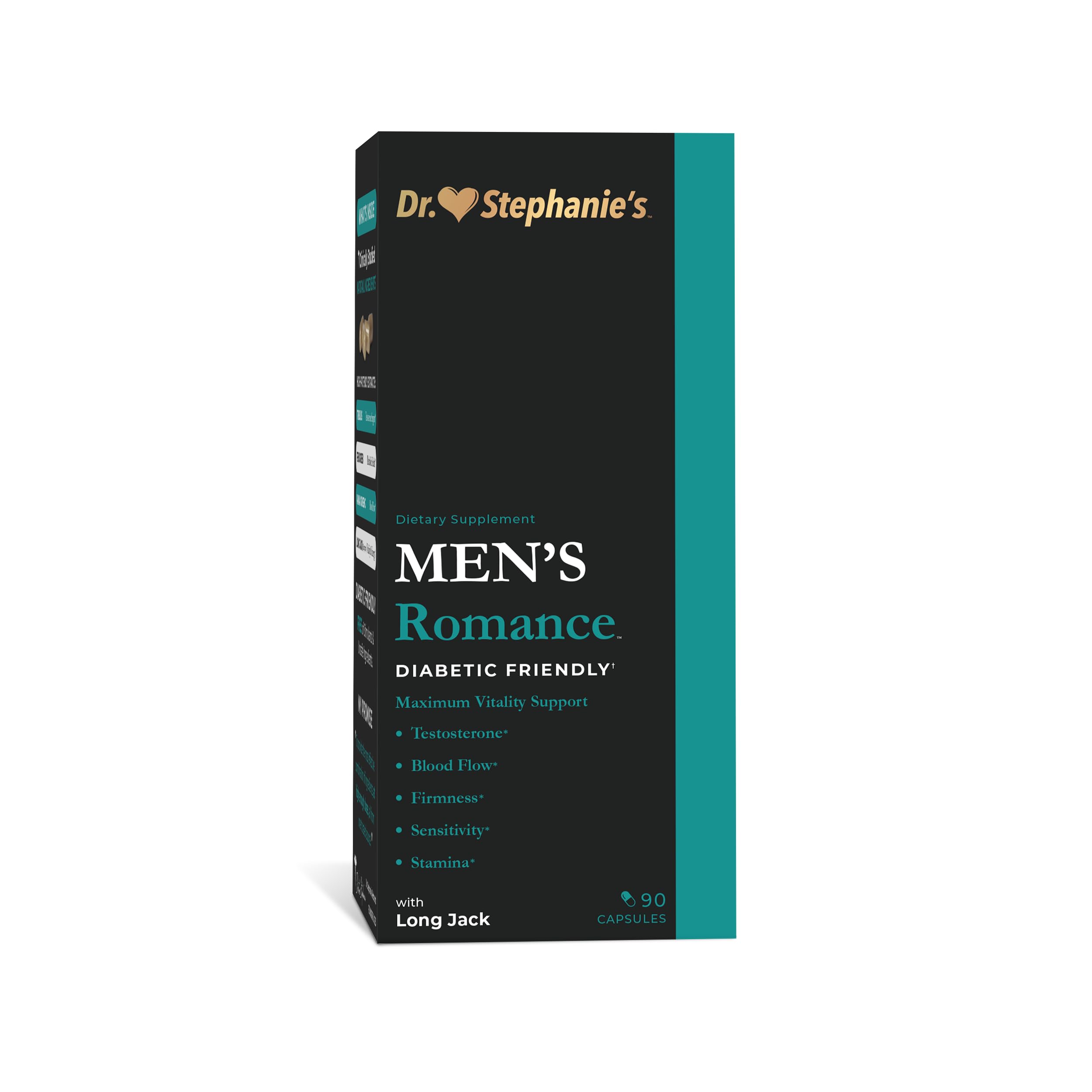 Dr. Stephanie's Men's Romance - Energy & Endurance Natural Supplement - with Tribulus Terrestris, Fenugreek, & Longjack Root 90 Count (Pack of 1)