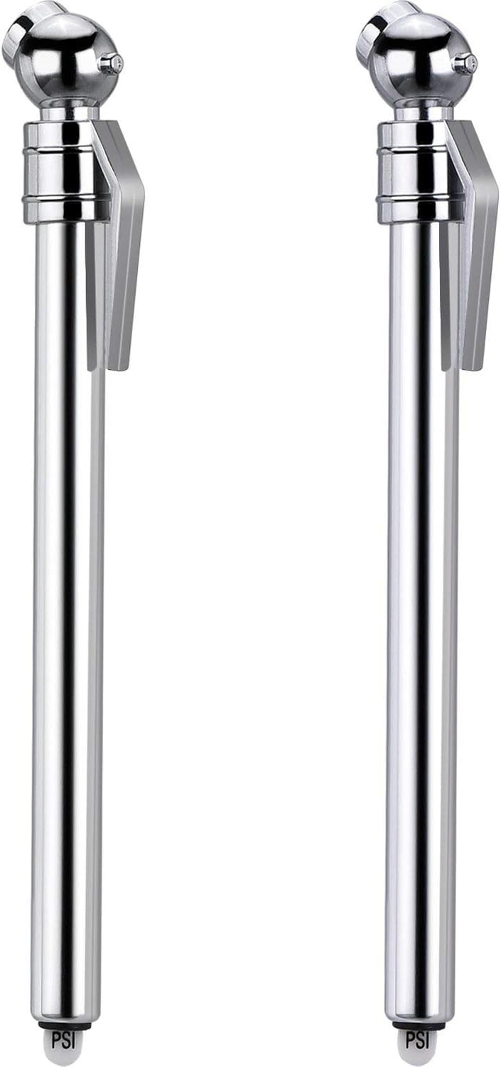 Hotop 2 Pack Tire Gauges Tire Pressure Gauges, Pencil Style (Silver)