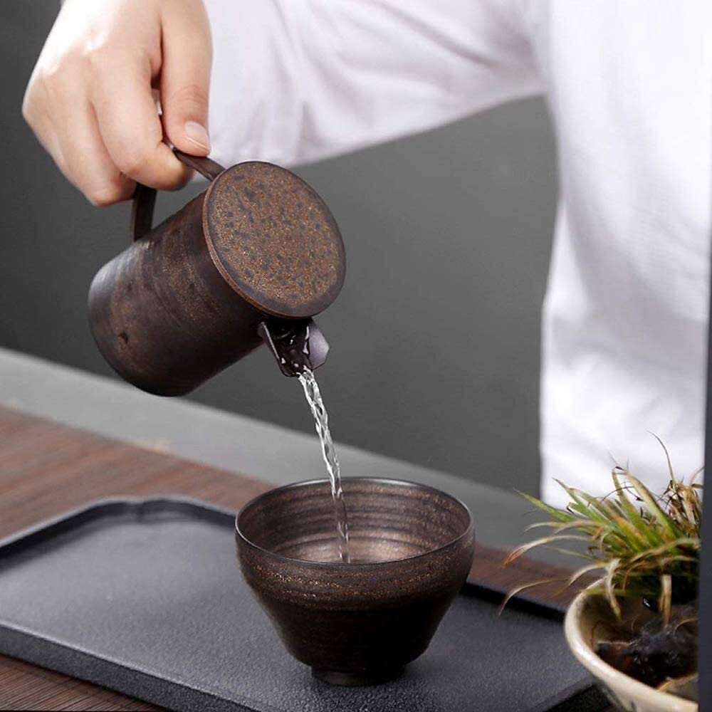 novità Brocche Teiera per tè e caffè Set da tè personalità retrò tè nostalgico per la casa Stile Cinese, Cerimonia del tè a Mezza Bocca in Bronzo Fatto a Mano