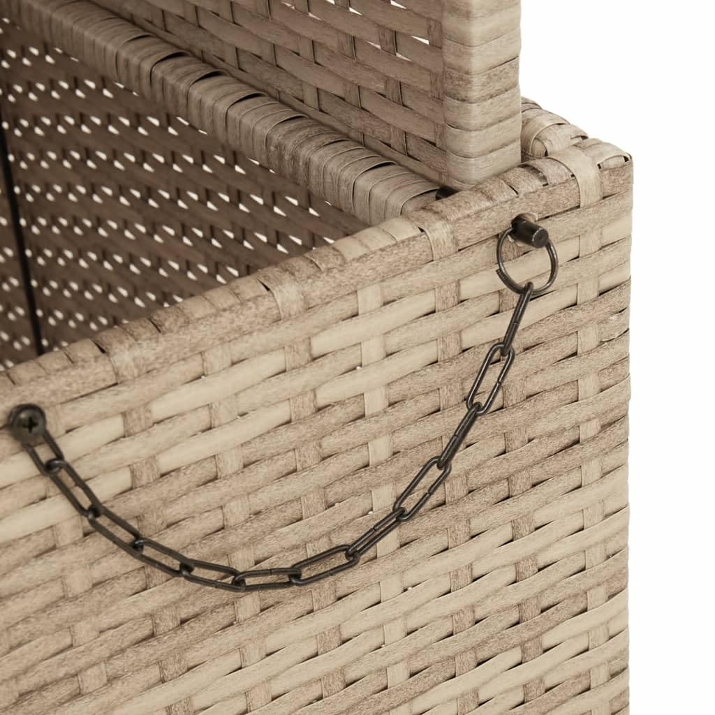 vidaXL Mesa de Jardín, Mesita de Centro, Mesa Auxiliar de Exterior, Mesa para Patio Terraza, Ratán Sintético Madera Maciza de Acacia Beige