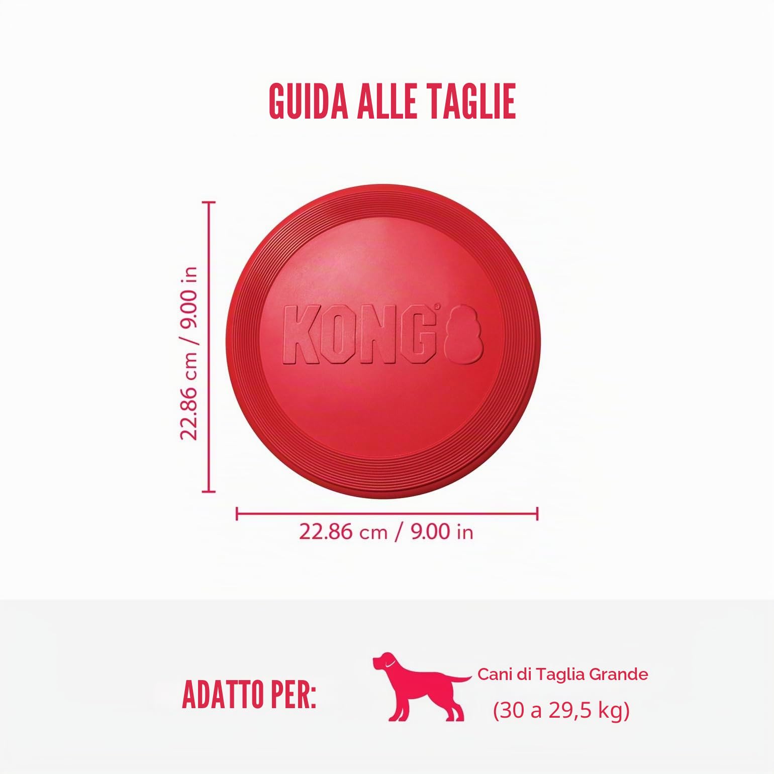 KONG Flyer Giocattolo Per Cani Resistente Disco Volante In Gomma Naturale Per Cani Di Taglia Media/Grande