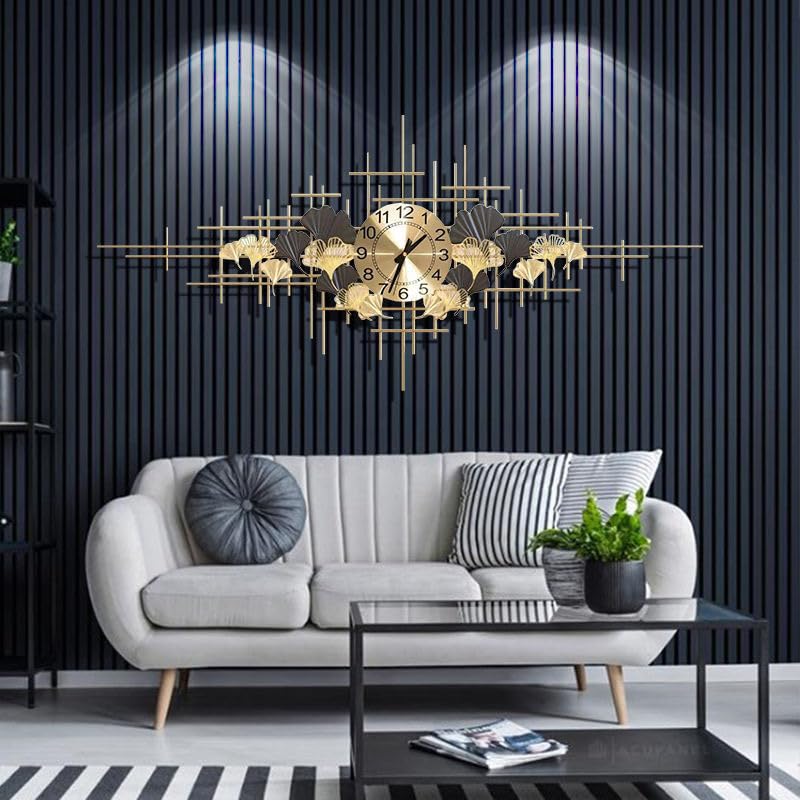 zegar ścienny, Zegary ścienne Metal Art złoty nowoczesny zegar ścienny dla kreatywnego cichego zegara ściennego cicha dekoracja dekoracja-140x70cm
