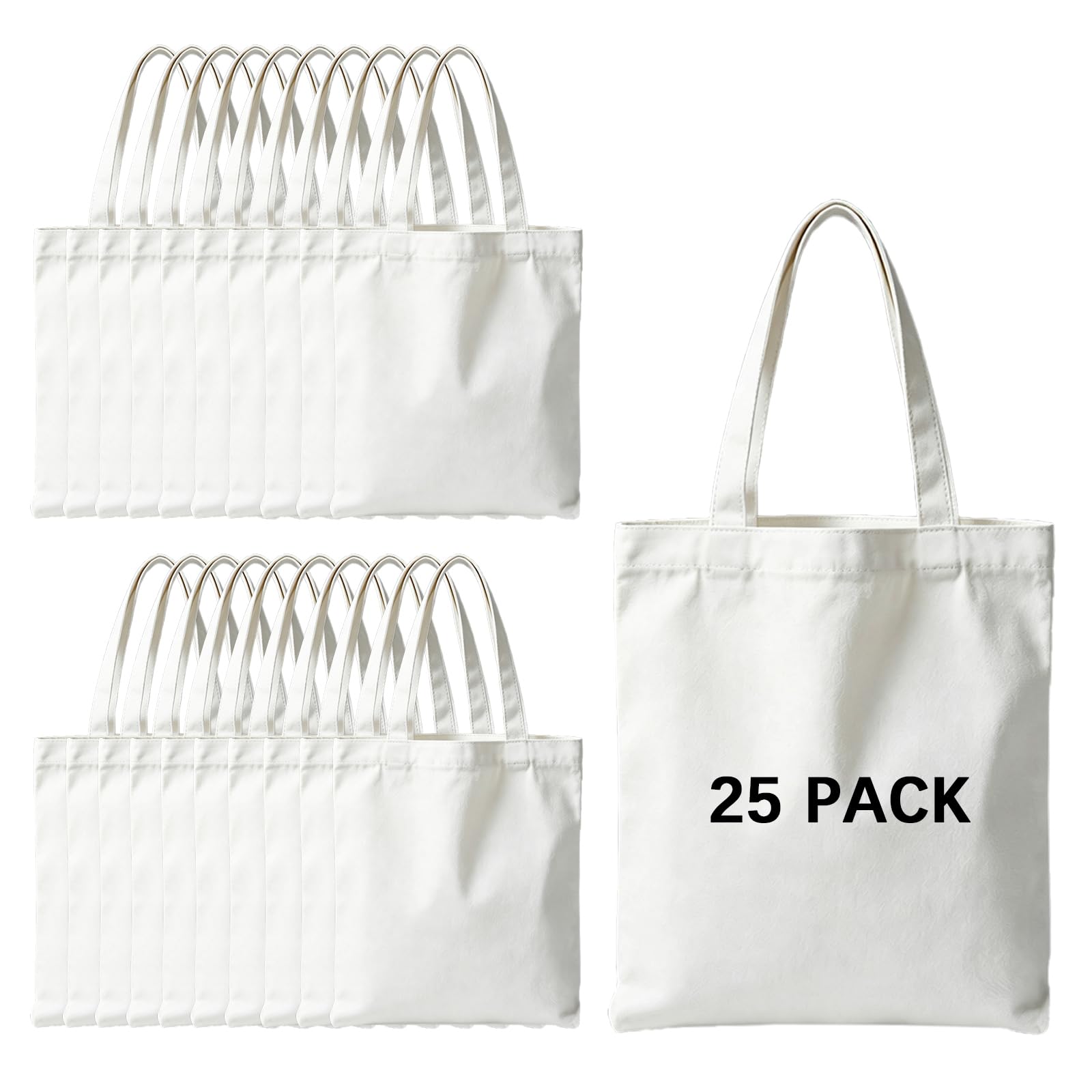 ORJ 13 * 15 inch Sublimation Blank Bags Bulk,Tote Bags for Sublimation, Canvas Tote Bags DIY Custom Shopping Bag