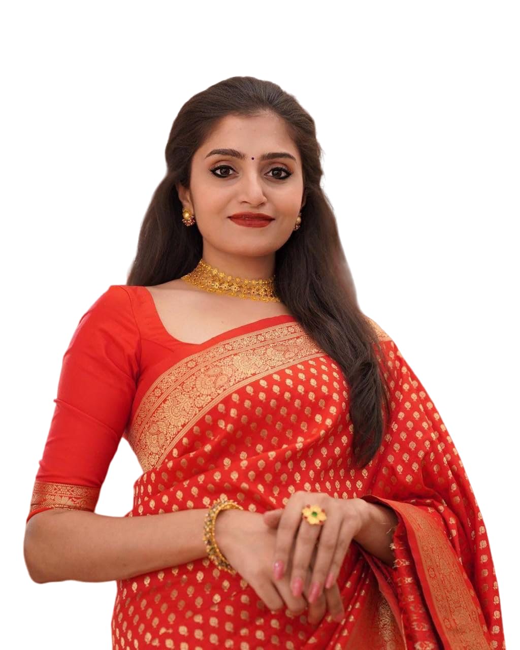 Gujarati Soft Lichi Silk Saree for Women Indian Traditional Zari work Saree for Women's With Unstitched Blouse