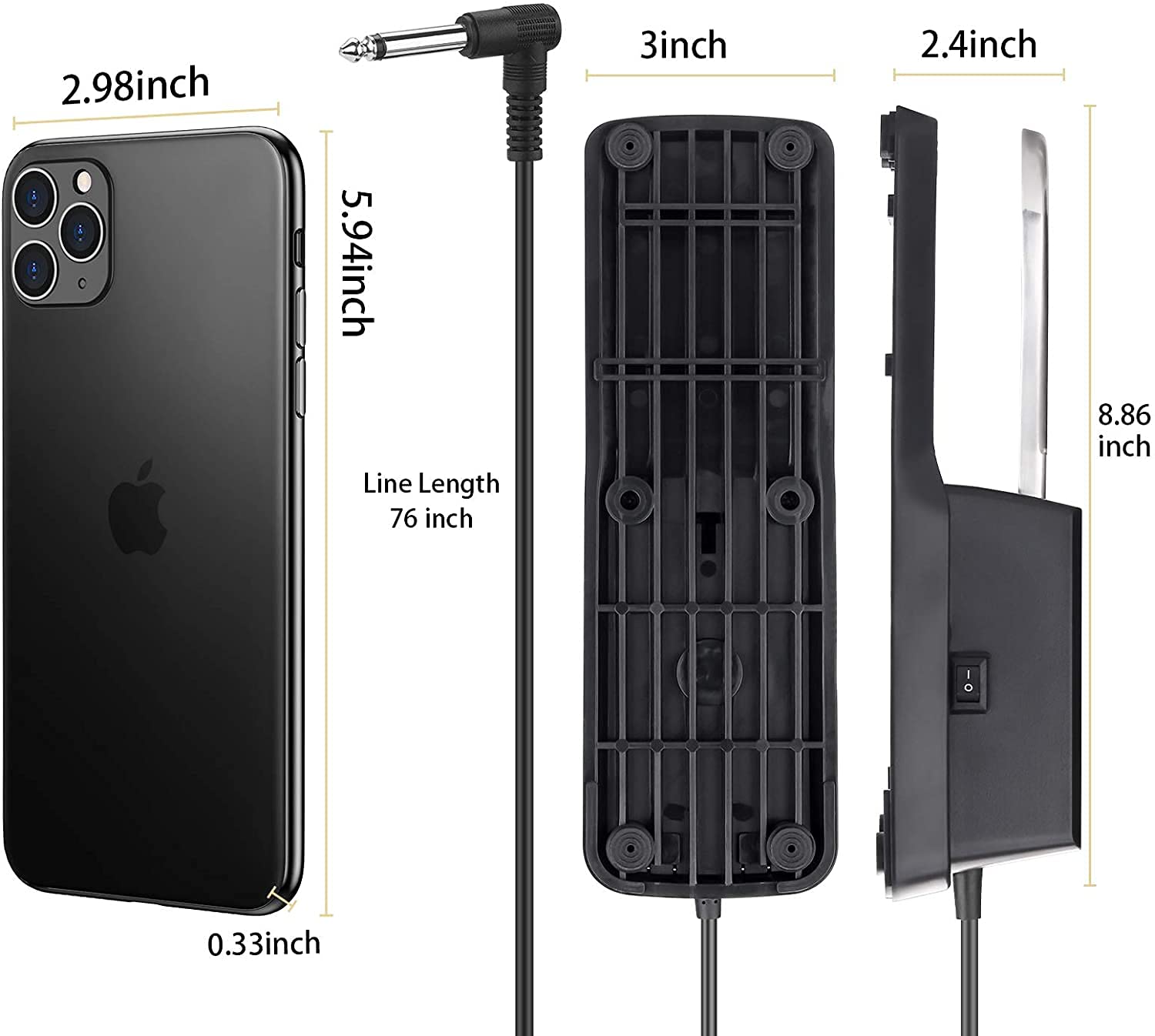 Pedal de sostenimiento para teclado: Sovvid Piano Pedal con interruptor de polaridad para teclados electrónicos de todas las marcas, teclados MIDI, pianos digitales, Yamaha, Casio, Roland y más
