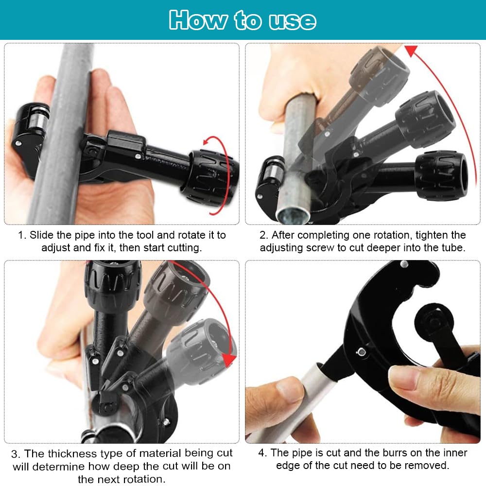 Pipe Cutter, Heavy Duty Tube Cutter 1/8"-1-5/8" (3-35mm) Tubing Cutter - Image 4