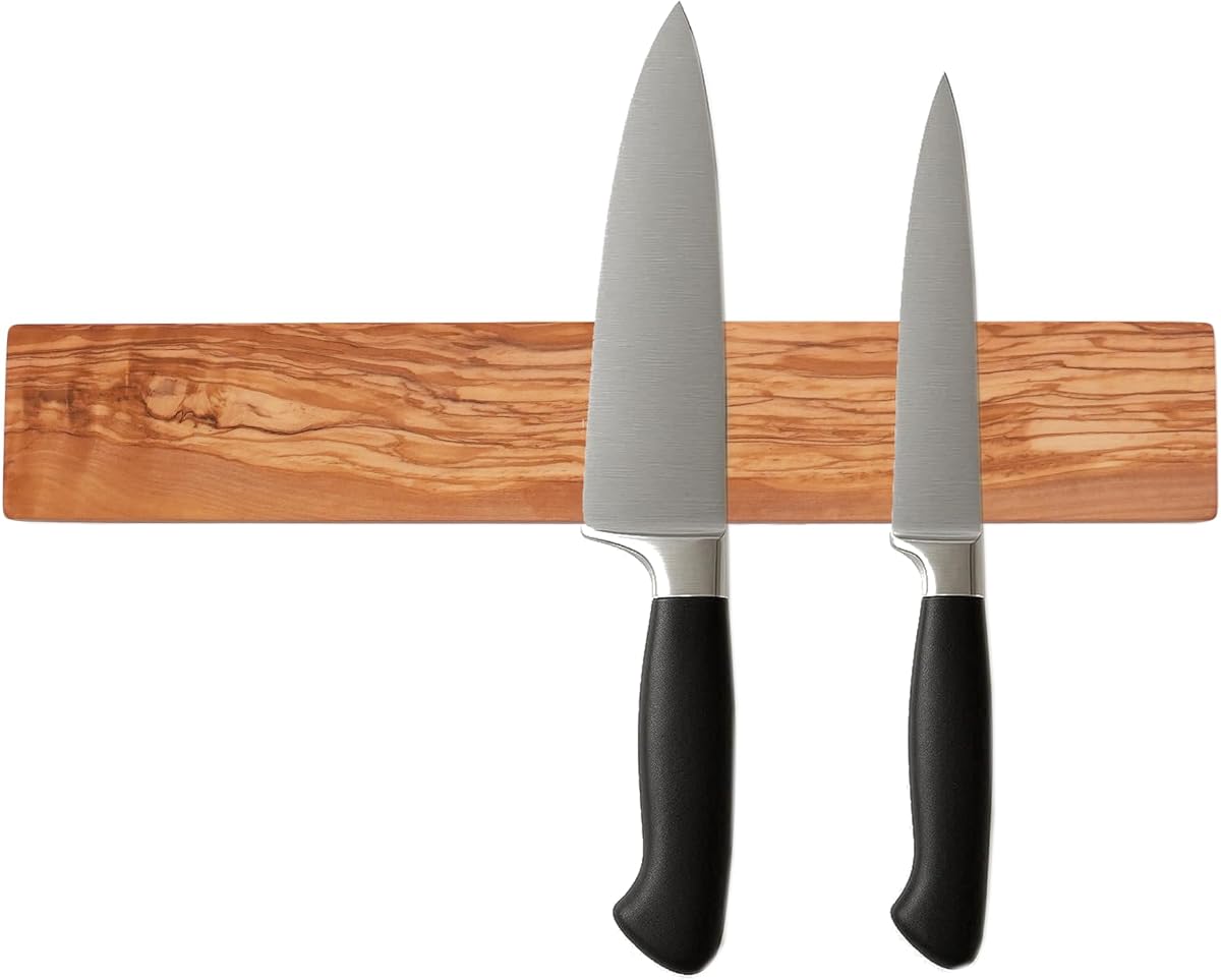 Natural Olive Wood Magnetic Knife Strip