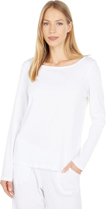 Yummie Womens Cotton Stretch Rib Long Sleeve Tee