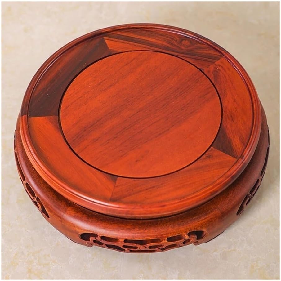 Vase Stand Rotatable Round Sour Branch Wood Display Stand Base, for Bonsai Vase Fishbowl Teapots(Small)