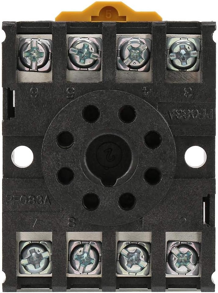 8 Pin Power Timer Relay Base Socket Holder for AH3 ASY DH48 Time Relay with Screw Terminals Rail Installation General Purpose