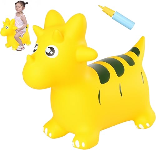 Miniatura 24 de INPANY Tolva de caballo de oruga hinchable para niños pequeños – Tolva inflable para niños, juguetes de animales, regalo de cumpleaños para niños