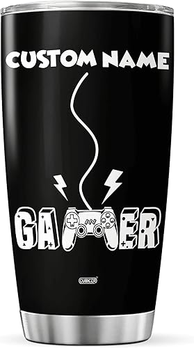 CUBICER Vaso de café personalizado con tapa aislada, regalo para hombres, vaso para niños, vasos de doble pared, vasos de vino de acero inoxidable