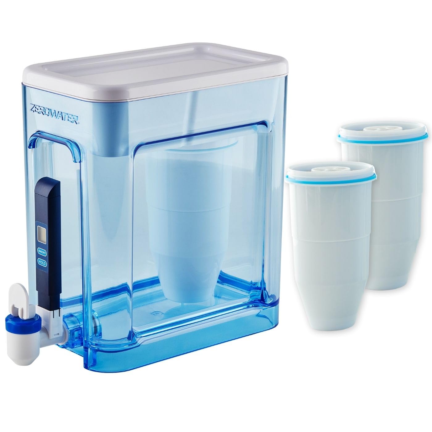 Culligan ZeroWater Dispensador de agua filtrada de 5,2 L. Combo 3 Cartuchos + Dispensador. Certificado IAPMO para Reducir la Cal el Plomo y Otros Metales Pesados.