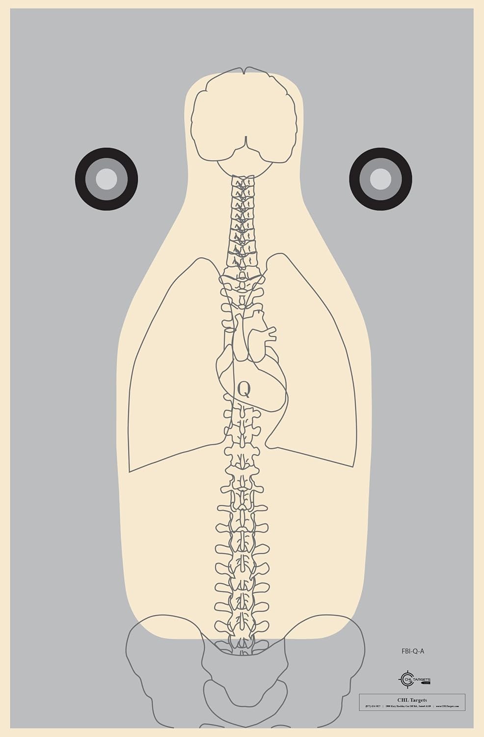 Center Mass Silhouette Paper Shooting Targets - Perfect for Shooting Range, Practice and Training - Official FBI-Q Shooting. Made in the USA