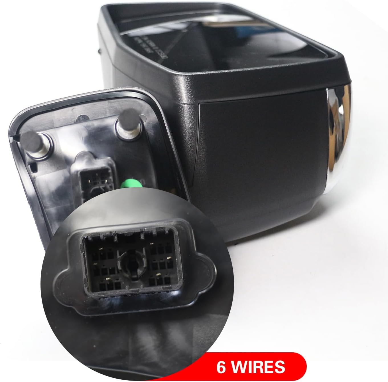 Marretoo Left Driver Side Mirror replacement for 2019-2025 Chevy Silverado 1500 Accessories 6 pins With Power Heated Manual Folding Painted With Blind Spot Monitoring(BSM) CHROME