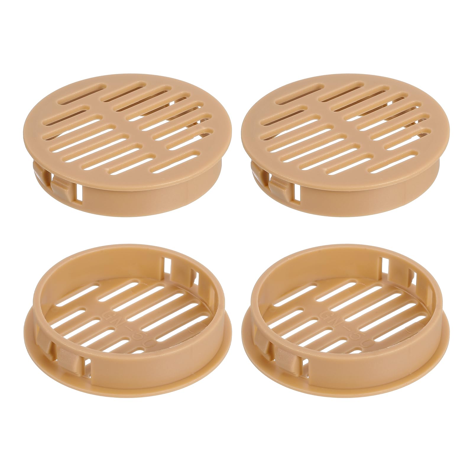 sourcing map Round Soffit Vents 2 inch, 4Pcs Orange Plastic 50mm Soffit Vent Cover - Circular Air Vent Grille - Air Flows Easily for Bathroom Home, Office, Kitchen, Cabinet, Wardrobe