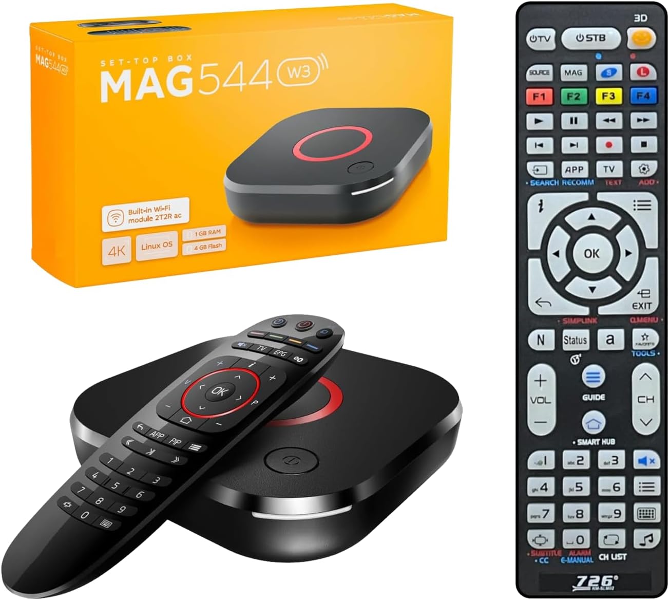 Infomir MAG 544 W3 4K Wi-Fi Linux TV Box 2023 Built-in Dual Band 2.4G/5G + Bonus MAG Luminous Remote