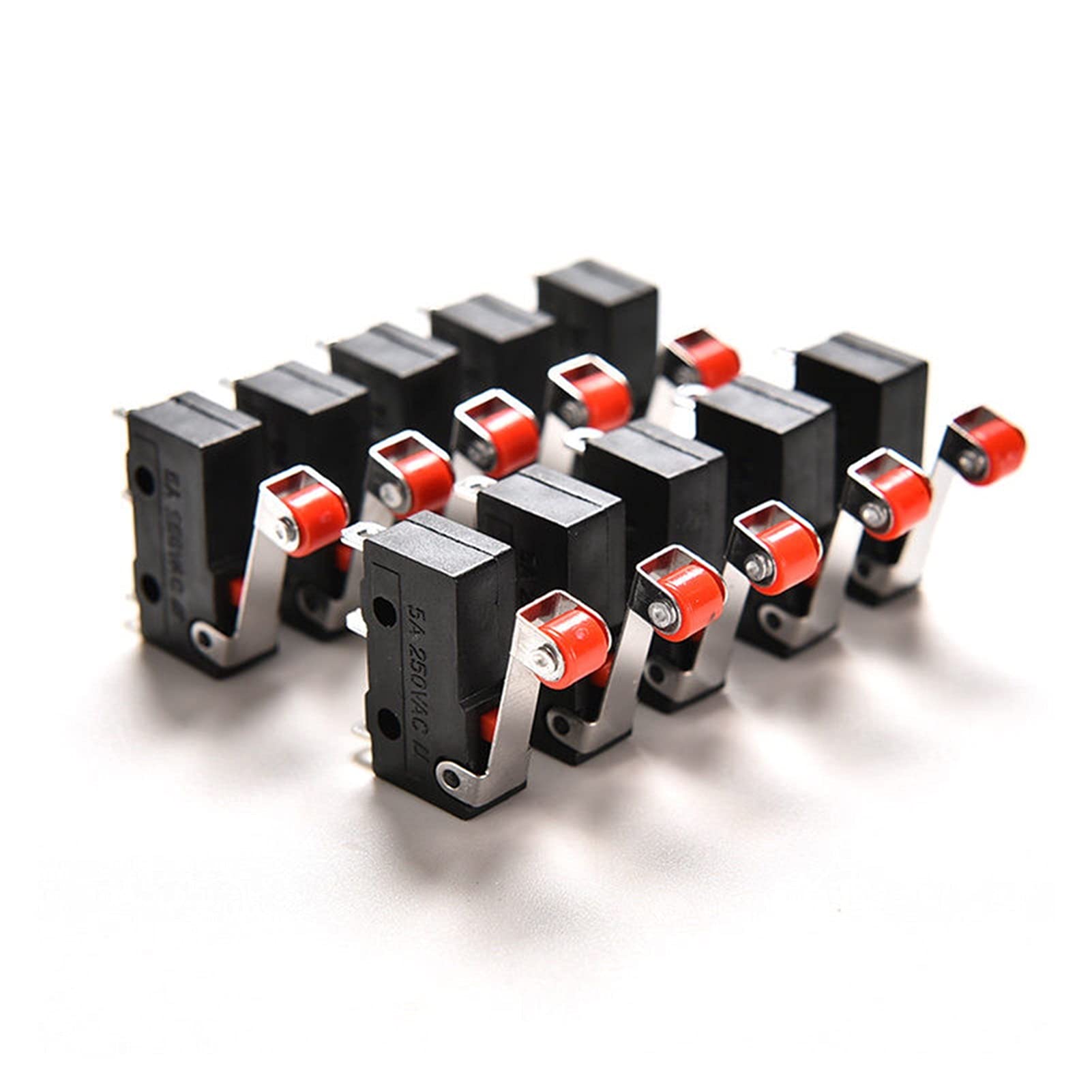 Interrupteur à Bascule 10 pièces/Ensemble Mini Interrupteur Tactile à 3 Broches KW12-3 5A 250V poignée Ronde Horloge Micro-Interrupteur