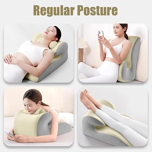 Miniatura 6 de Almohada multifuncional para parejas, almohada de cuña de cama, espuma viscoelástica, suave, para dormir, inclinada y acostada, almohada de estómago