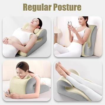 Multifunctional Couple Pillow, Wedge Pillow for Adult Play, Intimacy Pillow for Couples - Memory Foam Butt Cushion for Deeper Comfort,beigegray