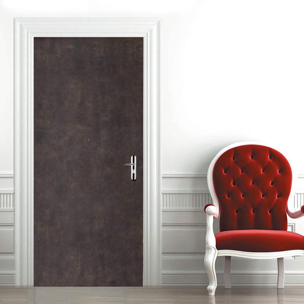 Affiche de porte trompe l'oeil 3D grise pour agrandir visuellement une petite pièce