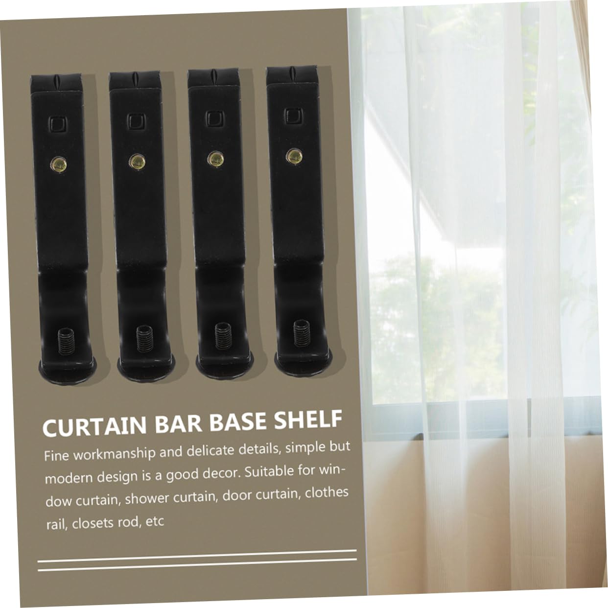 OUNONA 10pièces Supports de Tringle à Rideaux Muraux Robustes et Durables pour Fixation Facile de Tringles à Rideaux et Stores