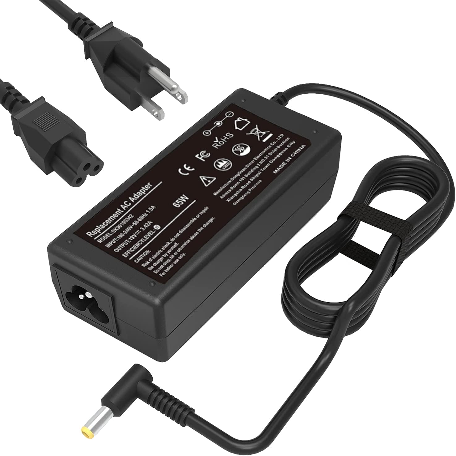 19V 3.42A 65W AC Adapter Charger Replacement for Toshiba Satellite C55 C55D C655 C70 C855 C850 L655 L755 L745 S55; Toshiba Portege Z30 Z830 Z930; Satellite Radius 11 14 15 Laptop Power Supply Cord