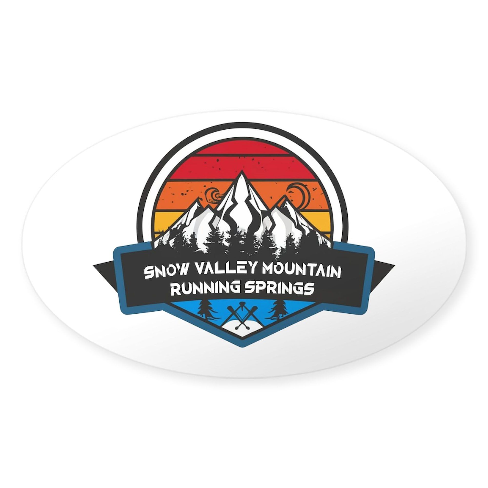 CafePressSnow Valley Mountain Running Springs California Sticker Sticker (Oval 50 pk)