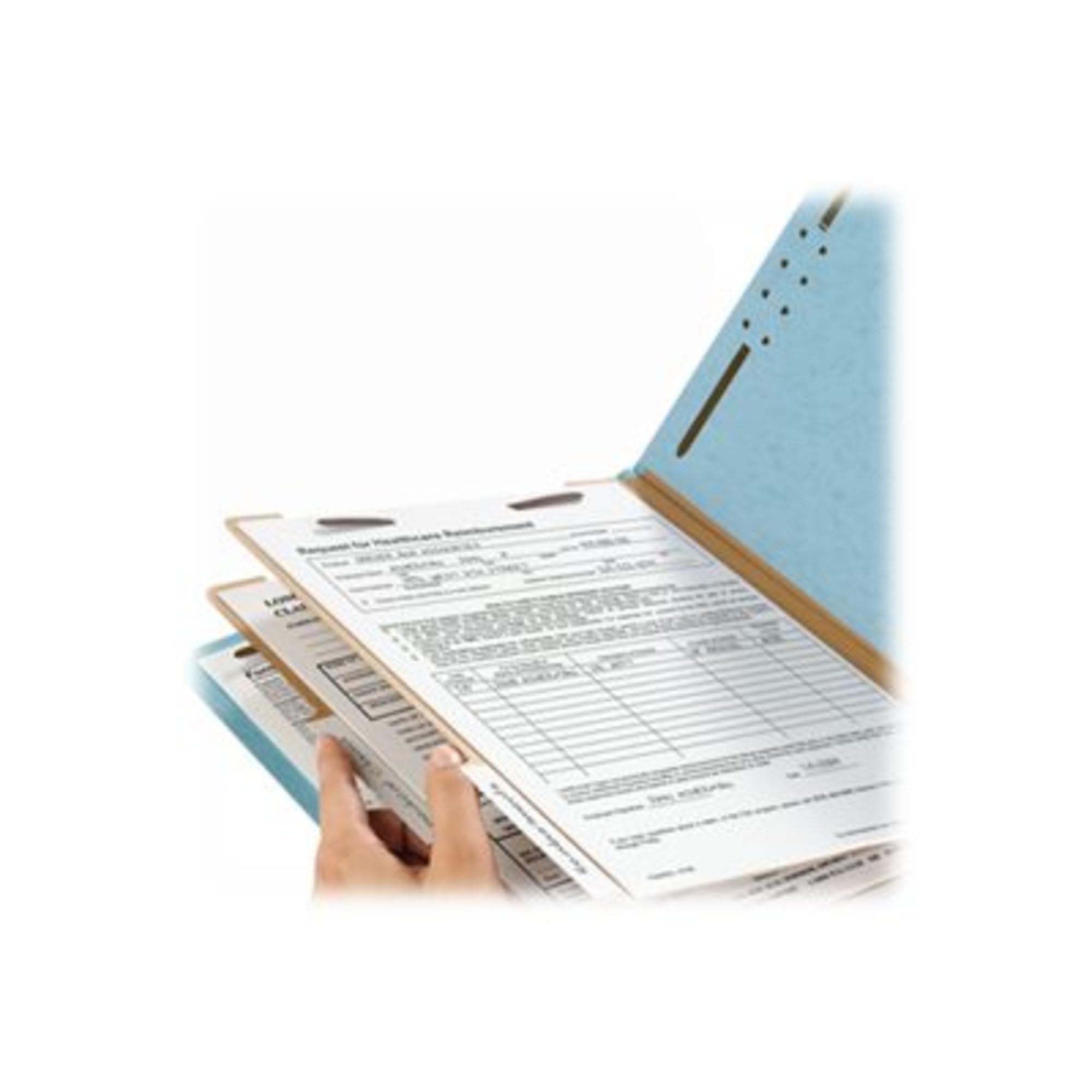Smead - Carpeta clasificadora 100% reciclada, 2 separadores, expansión de 2 pulgadas, tamaño carta, azul, 10 por caja (14021)