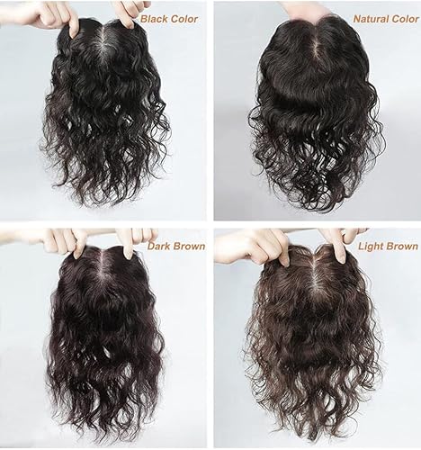 Miniatura 8 de Base de seda de 10 pulgadas de cabello humano con clip, postizo ondulado de 3.1 x 5.1 in, cierre de base de seda, parte superior rizada para el