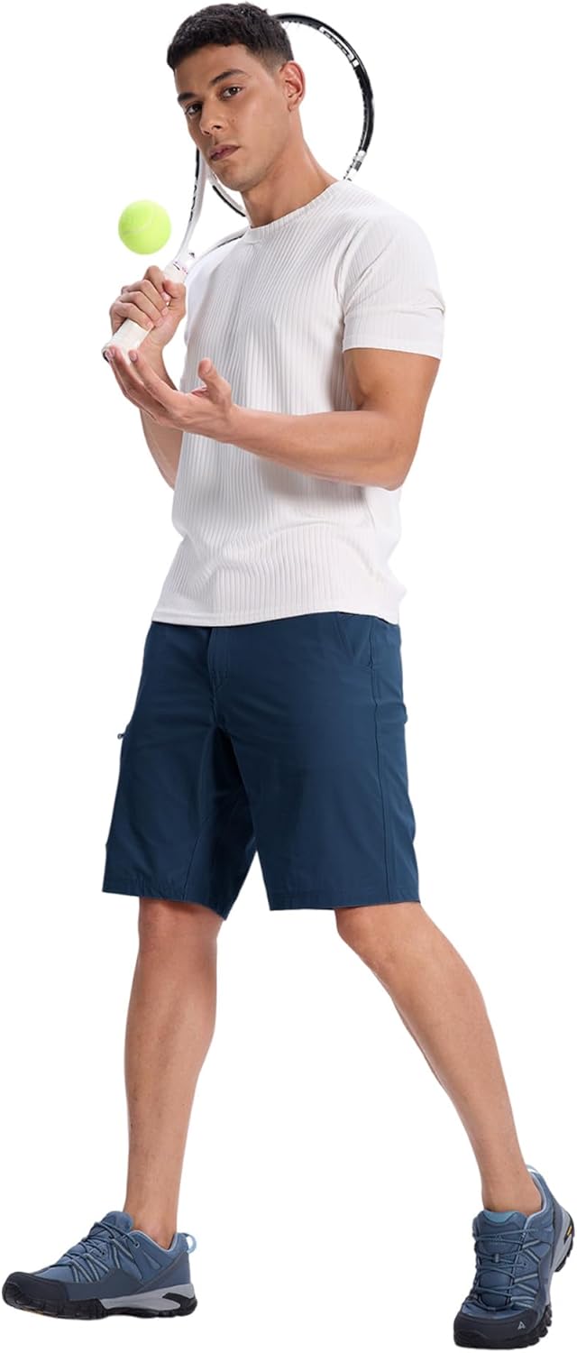 Susclude Men's Casual Shorts Stretch Golf Shorts 10" Quick Dry Summer Fishing Hiking Work Shorts with 6 Pockets - Image 7