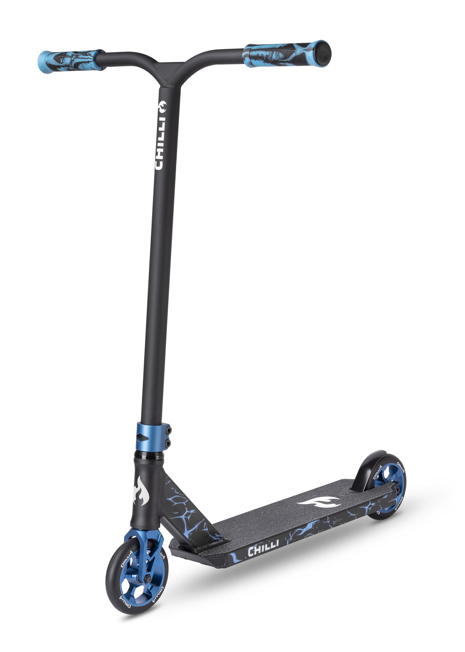 Chilli Pro Scooter Reaper Reloaded V2 | High-End Stunt Scooter | High-End Street Scooter für erfahrene Rider | Gesamthöhe vo 85 cm | 120 mm PU Räder mit ABEC 9 Bearings | Blue