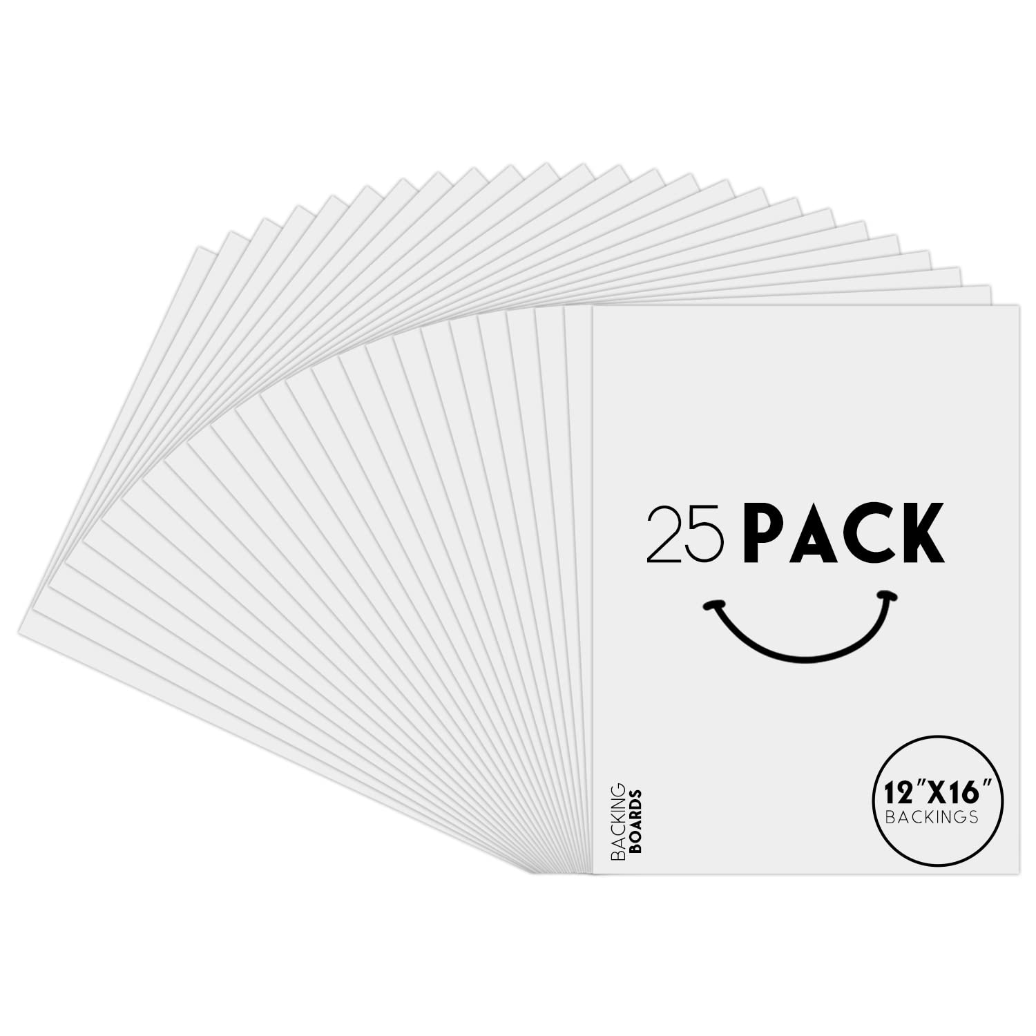 Golden State Art, 25 Pack 12X16 Bright White Backing Board for Frames, Pictures, Photos and More