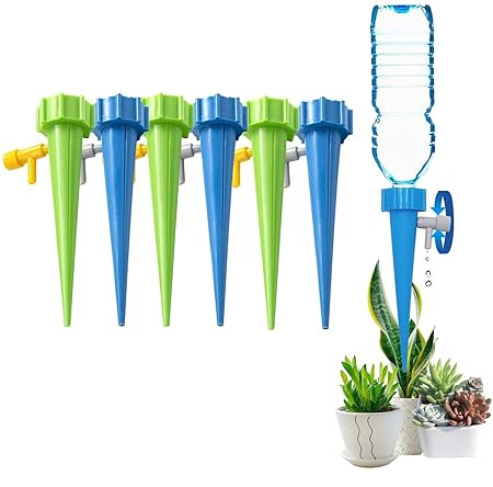 Hukimoyo Drip Irrigation kit for Home Garden, Self-Watering Spikes for Plants, Automatic Plant Water Devices with Slow Release Control Valve Switch drip Irrigation System (Pack of 5 Pcs)