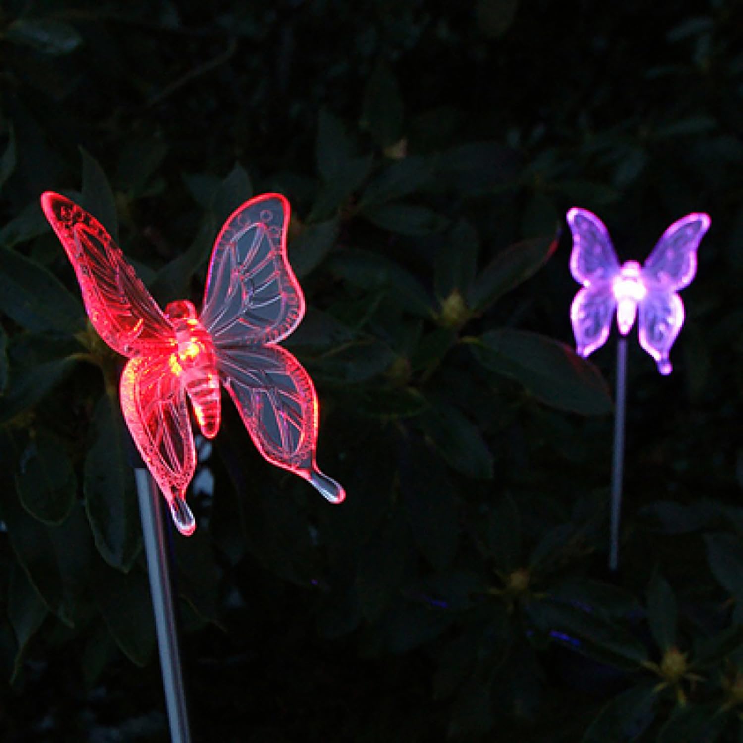 2 Pack LED Solar Garden Stake Light Multi Color-Changing Dragonfly Garden Decor Figurines Lights Outdoor Landscape Lighting for Path, Yard, Lawn