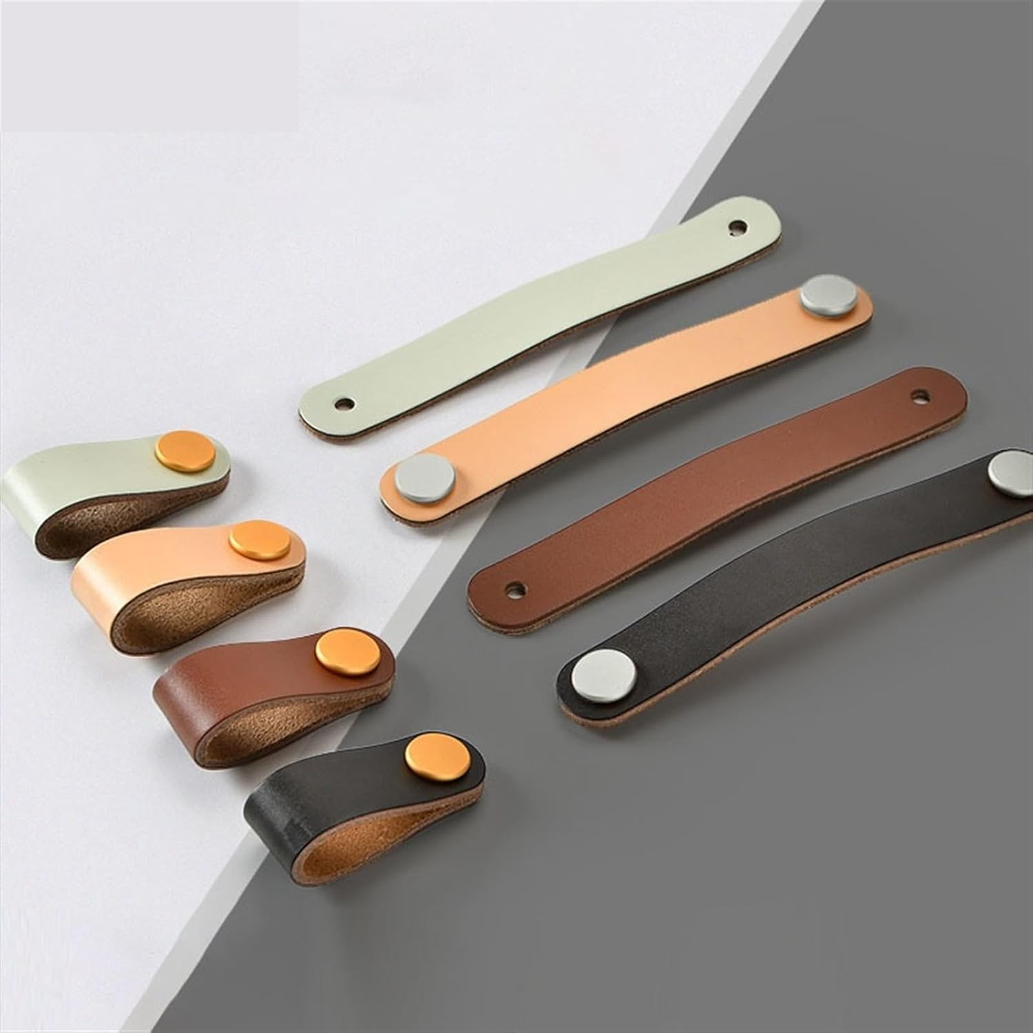 HASMI Leather Drawer Pulls Door Handles for Kitchen Cabinets Bedroom Furniture Accessories Dresser Knobs and Pulls 1Pcs (Color : 5-96mm Size as Shown in Figure 2)