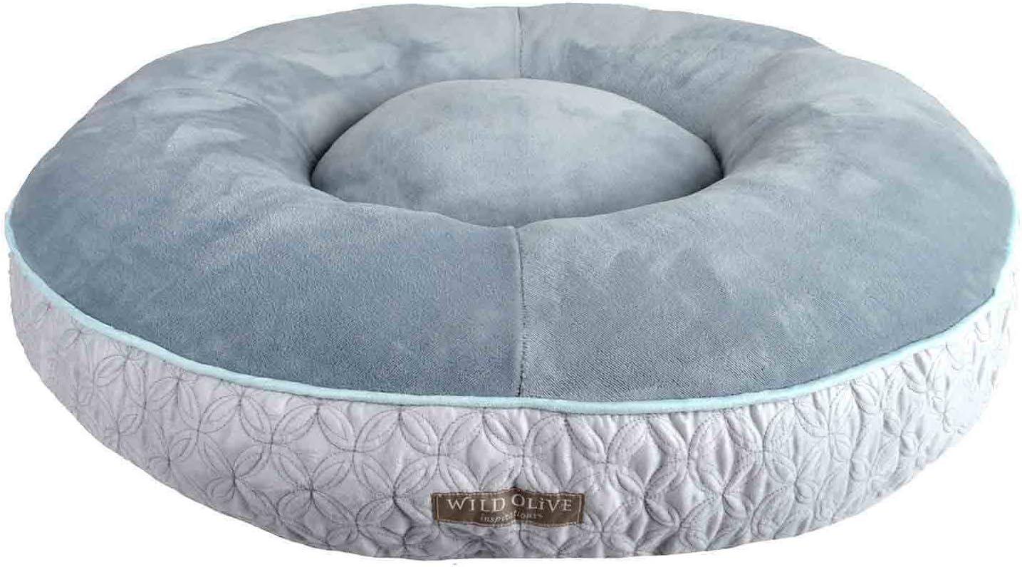 Wild Olive Quilted Round Pet Bed Mattress, 35 by 5-Inch, Medallion, Multi-colored