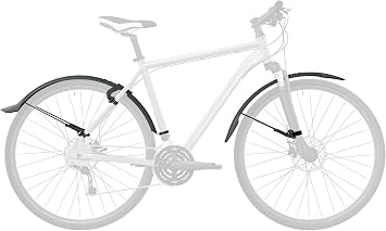 SKS Germany Veloflexx Set (55/ 65/65 29 Inch) Mudguard Set (Splash Guard for Mountain and City Bikes Adjustable Frame Adapter Incl. Velcro Straps and Elastic Bands)