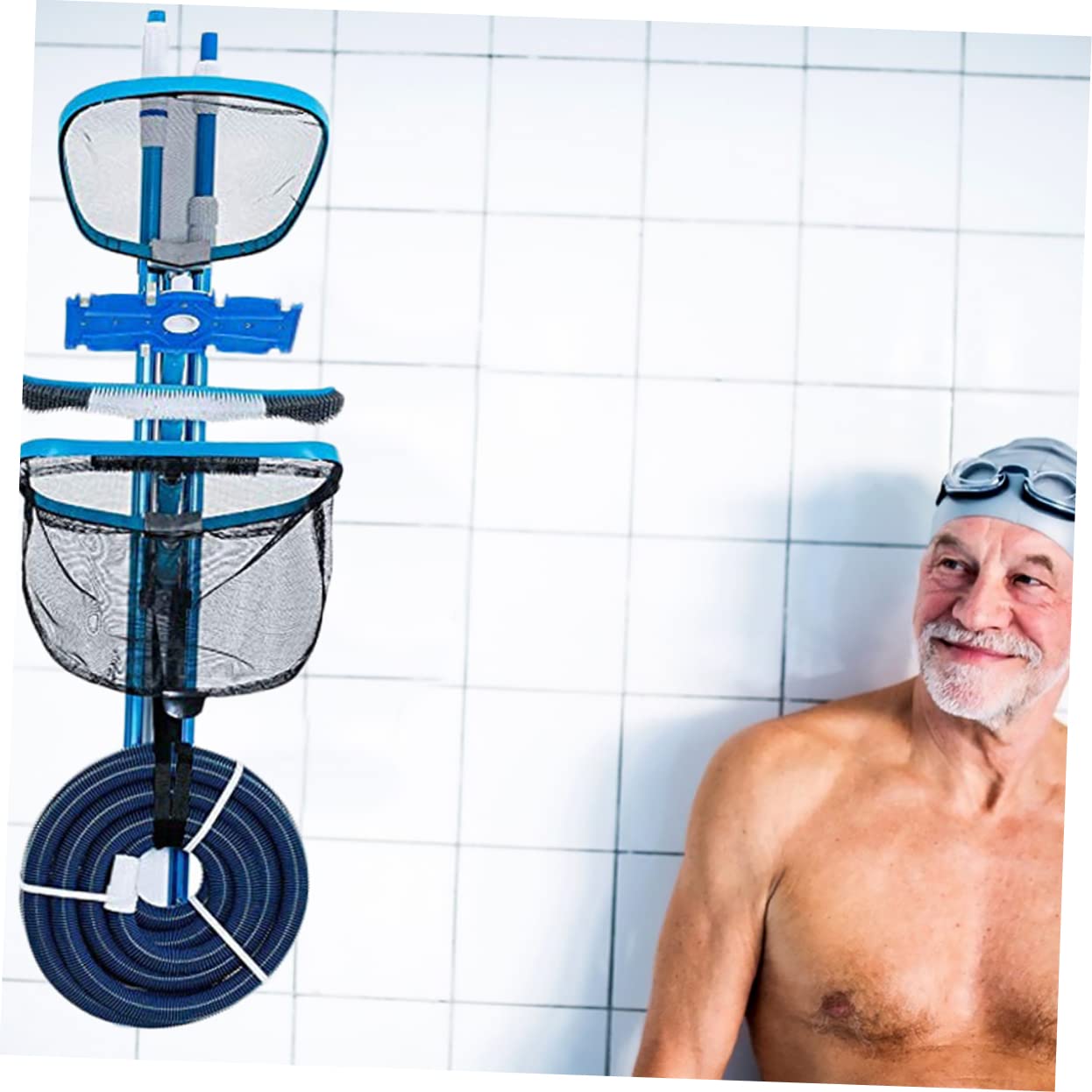 MOBUTOFU Pool Cleaning Bracket Set Chic Pool Accessory Sturdy Material Easy to Use Install Random Color