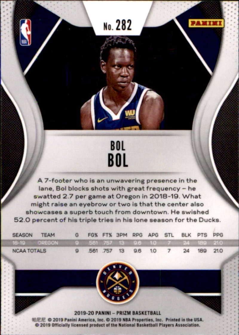 2019-20 Panini Prizm #282 Bol Bol Denver Nuggets Rookie Basketball Card