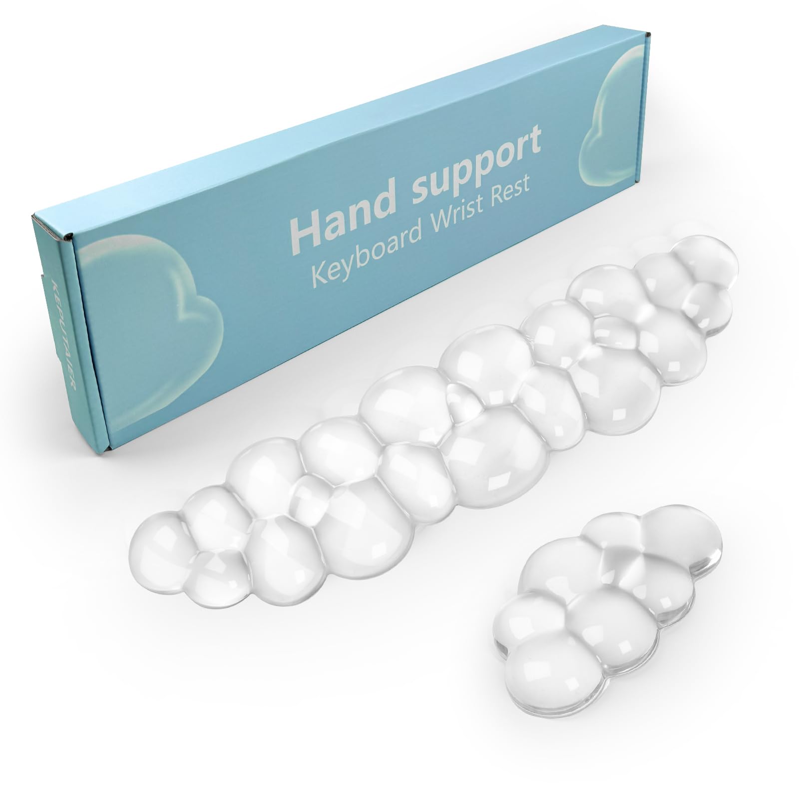 Gel Cloud Keyboard and Mouse Wrist Rest, Cute Wrist Support and Arm Support Keyboard Rest for Keyboard and Mouse Typing Pain Relief,Suitable for Office/Computer/Laptop/Gaming(White)