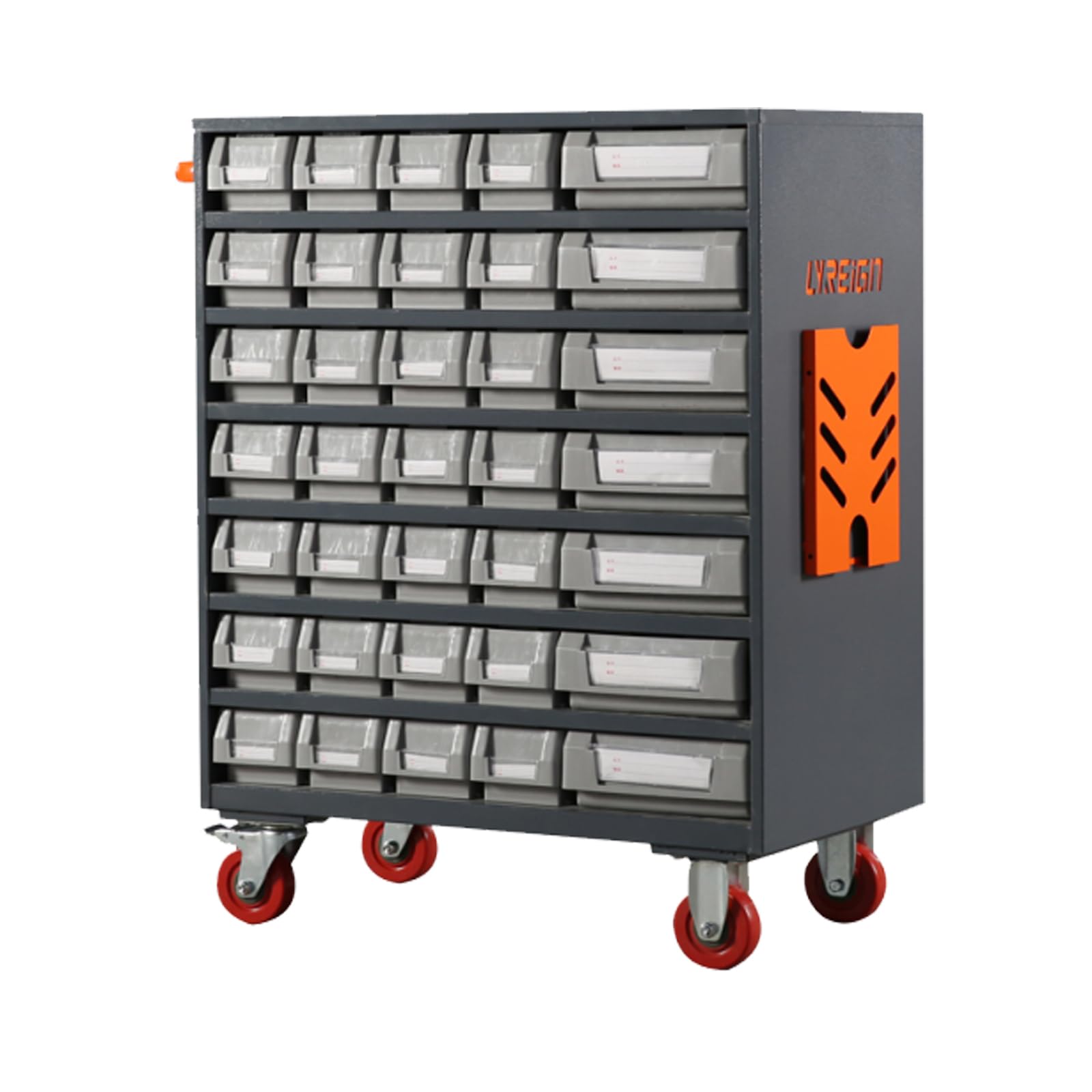 LYREIGN CNC Tools Consumables Parts Divider Cabinet with Wheels, Cutting Tool Organizers Provide Storage Chest, Cold Rolled Steel Tool Box Storage Organizer