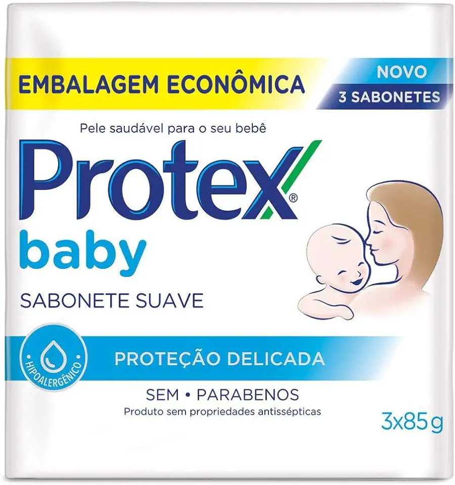 Sabonete Em Barra Para Bebê Protex Baby Delicate Care 85g 3 Unidades