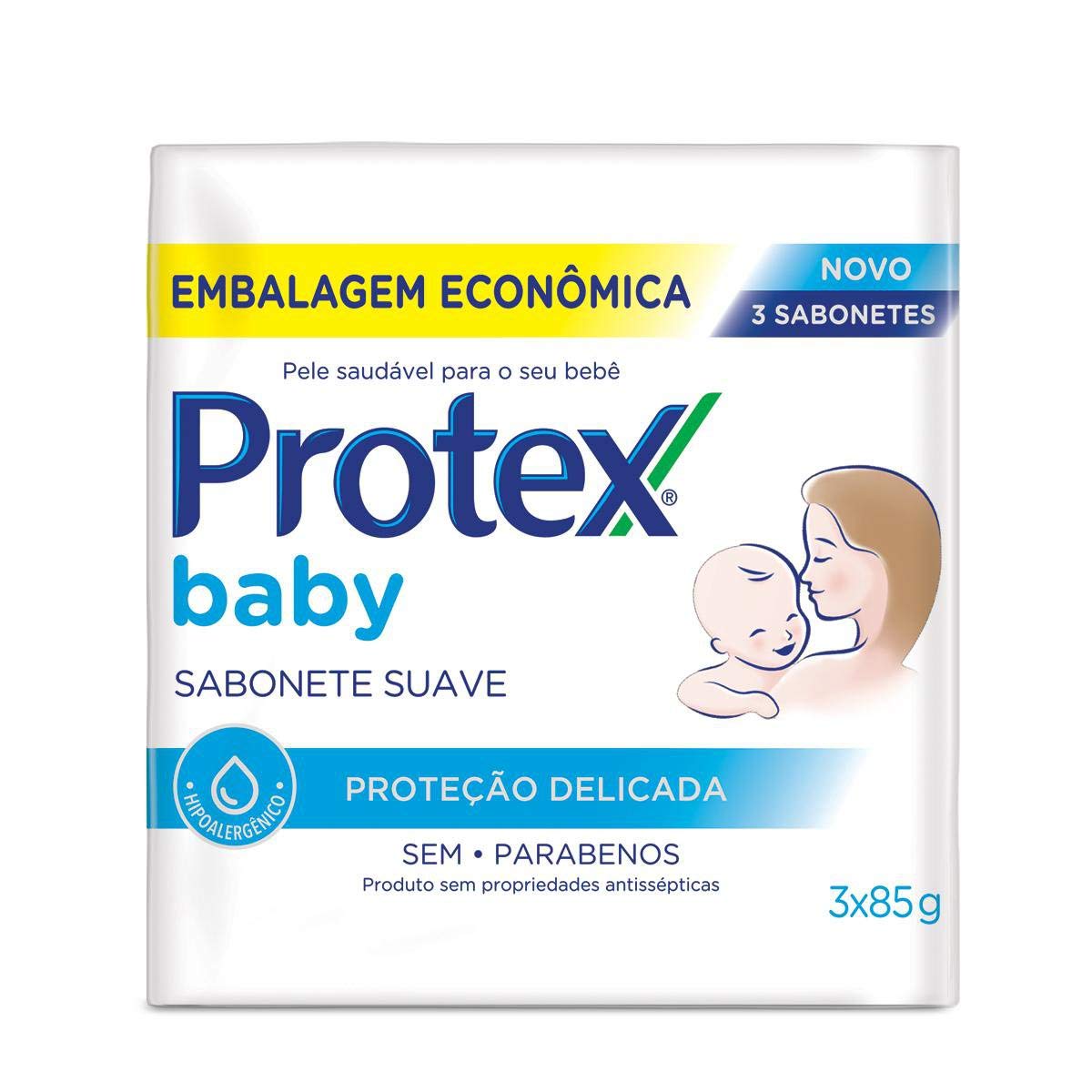 Sabonete em Barra Para Bebê Protex Baby Delicate Care 85G 3 Unidades
