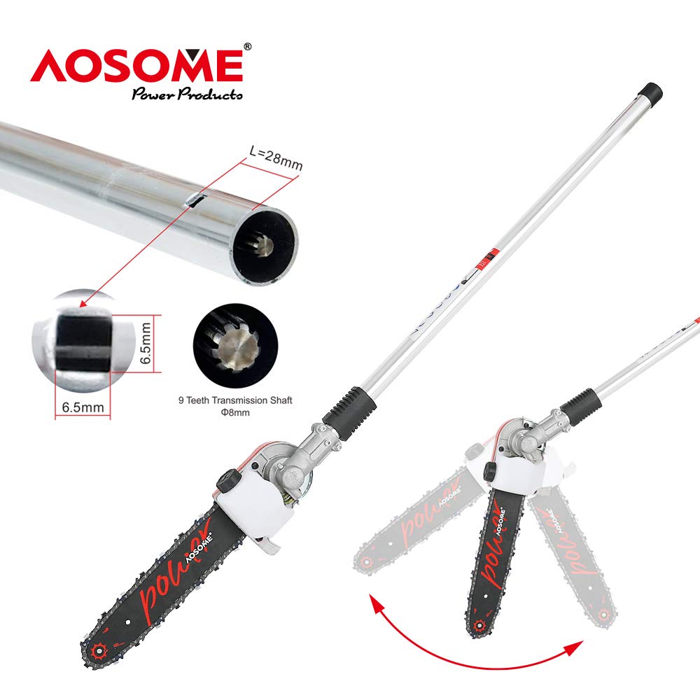 AOSOME M2600-3D Débroussailleuse Multifonction Thermique 4 en 1,Taille Haies, Tronconneuse, Rallonge - Débroussailleuse à Essence Professionnel Con Moteur 52cm³,2.2kw,3CV,2 Temps